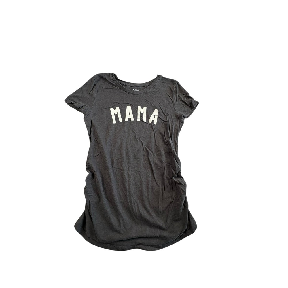 Old Navy Maternity Mama Graphic Tee Size M Gray Short Sleeve